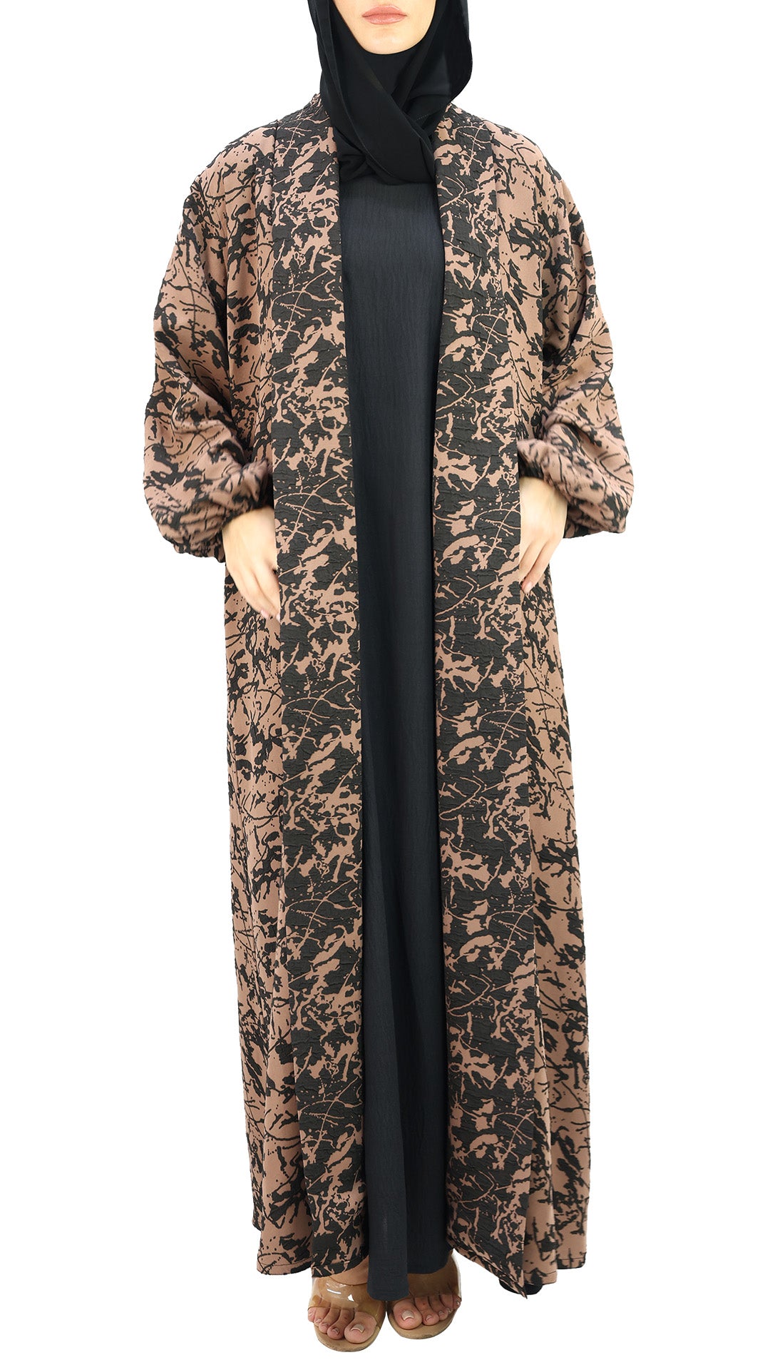 Elegant Kimono Front Open Reversible with Inner Dress Abaya