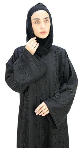 Elegant Embroidered Handwork With Beads Abaya