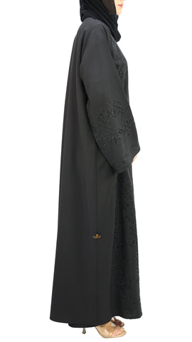 Elegant Embroidered Handwork With Beads Abaya