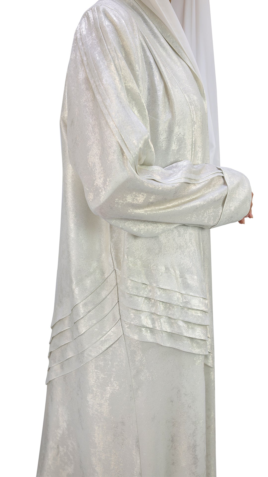 Elegant Kimono Self Open Textured with Inner Dress Abaya