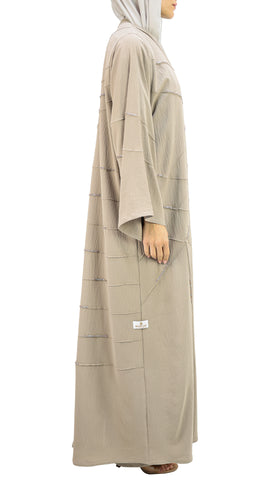 Premium Crepe Front Open Abaya with beads