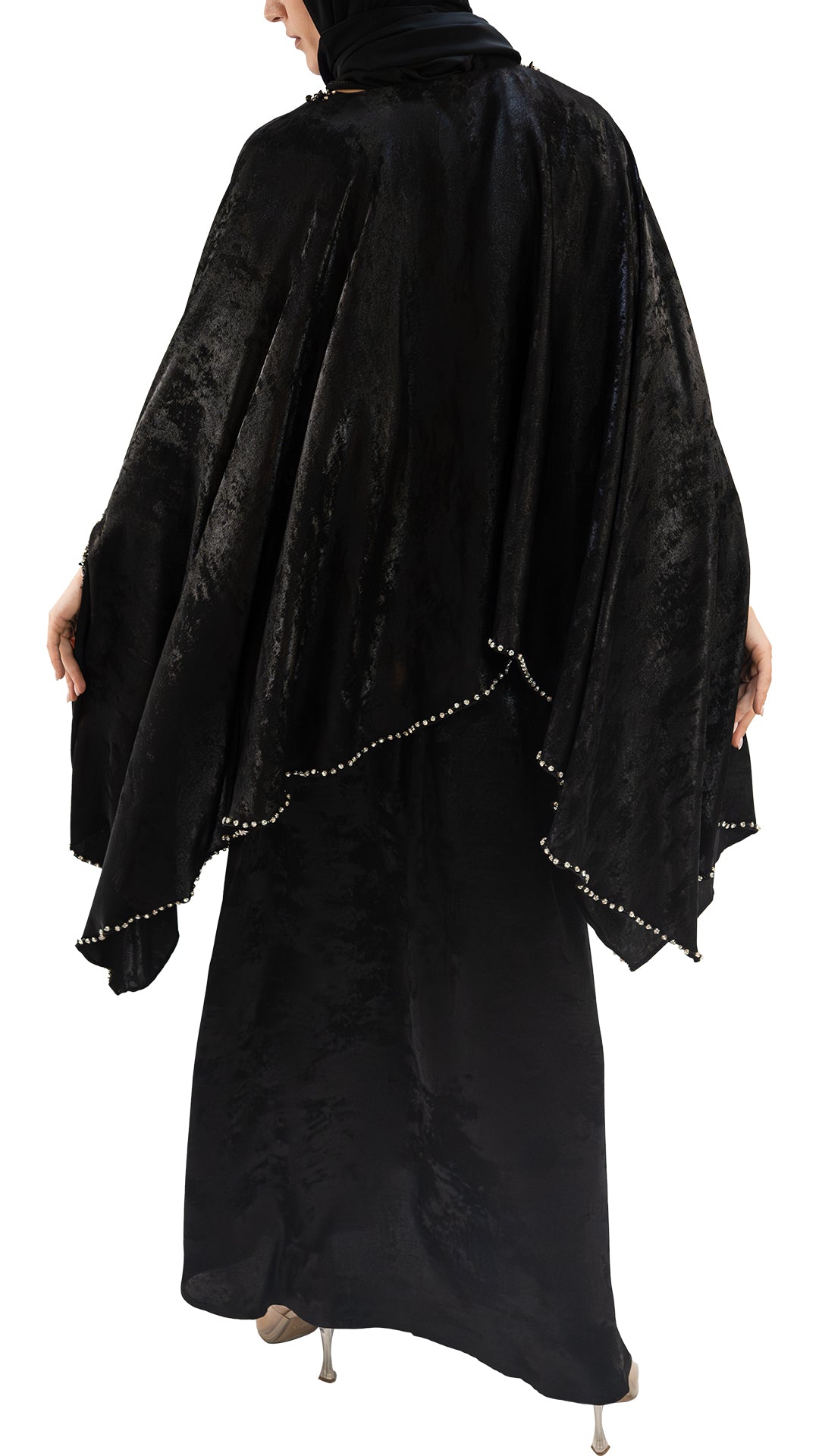 Premium Korean light weight crepe cape front closed abaya