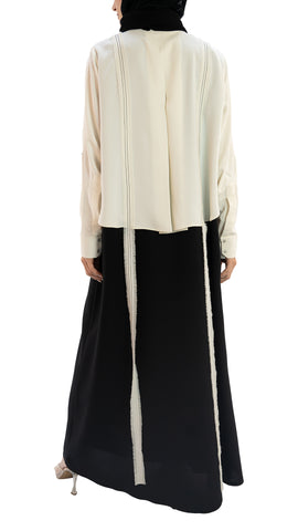 Premium Italian crepe with fringes front open abaya