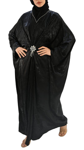 Premium Korean light weight crepe front closed batwing draped abaya