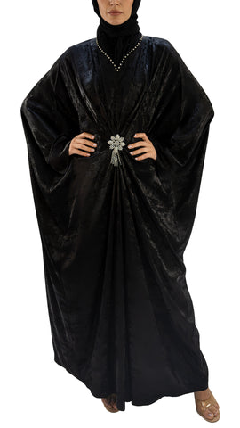 Premium Korean light weight crepe front closed batwing draped abaya