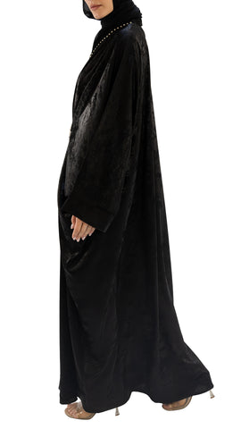 Premium Korean light weight crepe front closed batwing draped abaya